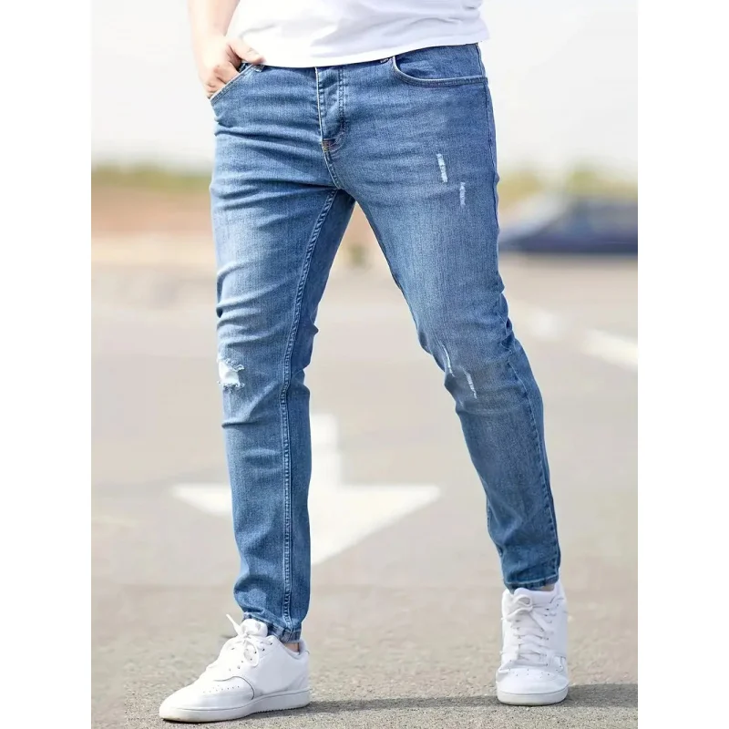 

Men's Jeans Casual Spring and Autumn Skinny Pencil Pants Cheap and Good Quality American Style Stretch Big Size Trousers for men
