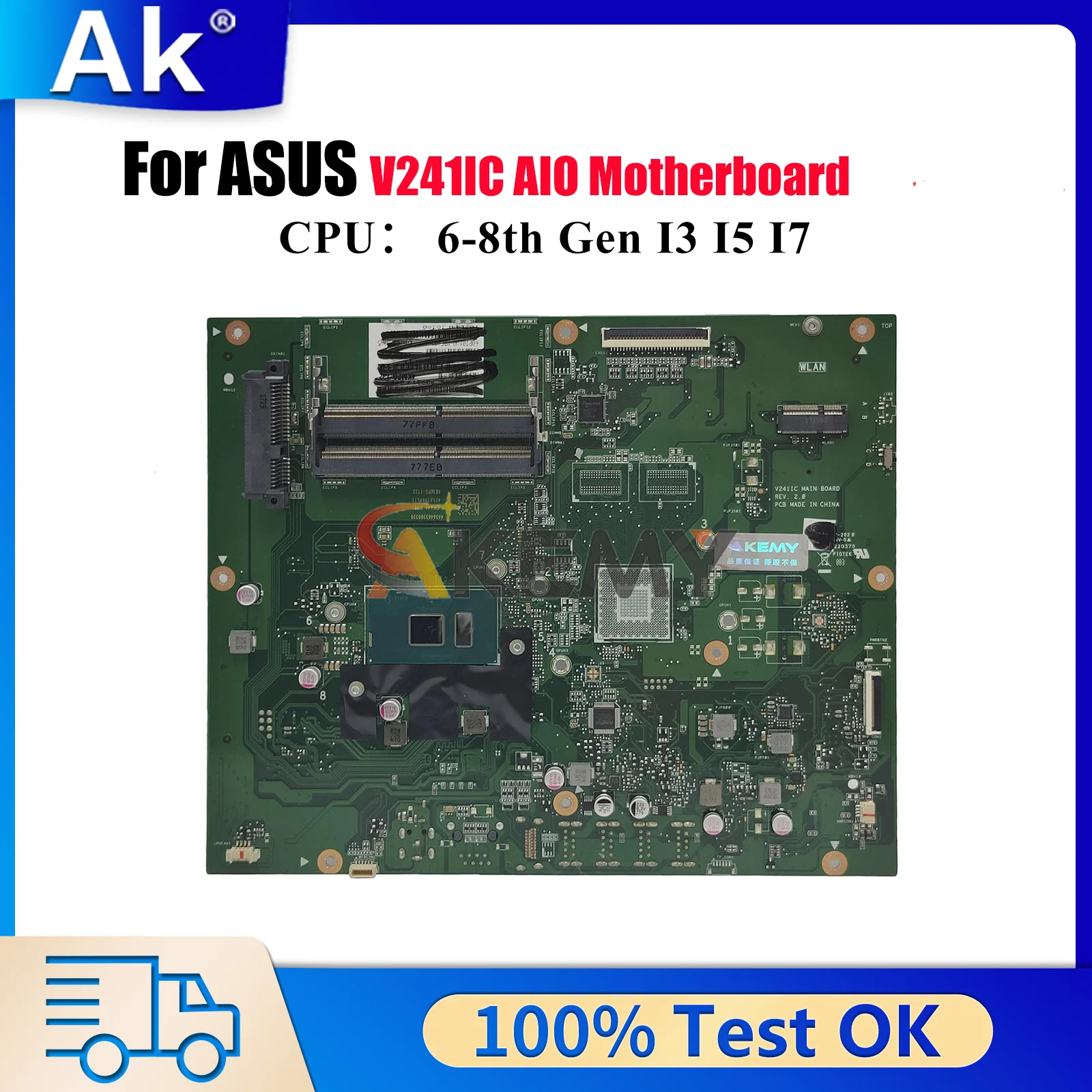 

V241IC Motherboard For ASUS Vivo AiO V241I V241IC V241ICR Mainboard With I3 I5 I7 CPU 100% tests OK fast shipping High quality