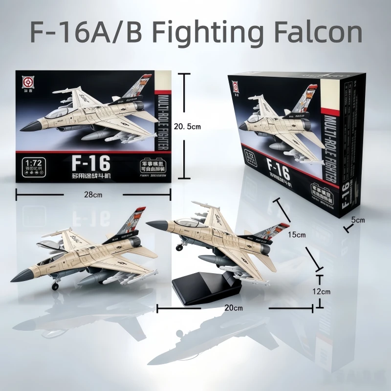 1/72 Scale Aircraft F-16 A/B Fighting Falcon Building Blocks Creative Military Muitl Role Fighter Model Plane DIY for Xmas Gifts