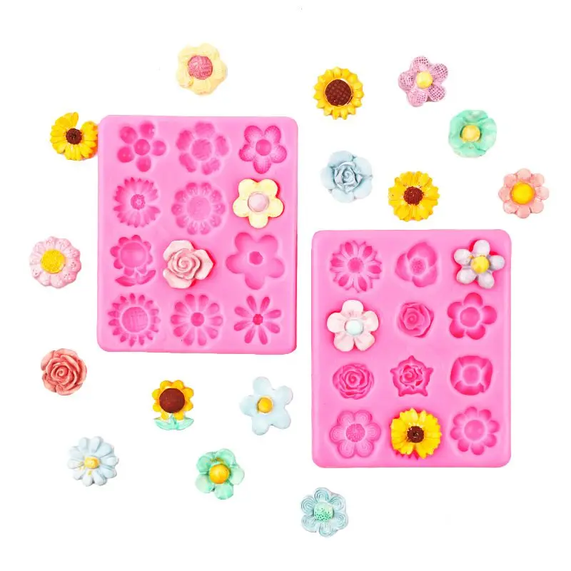 

DIY Flower Fondant Silicone Mold Rose Daisy Flower Sunflower Chocolate Mold Cake Decoration Mold Soft Candy Jelly Mold
