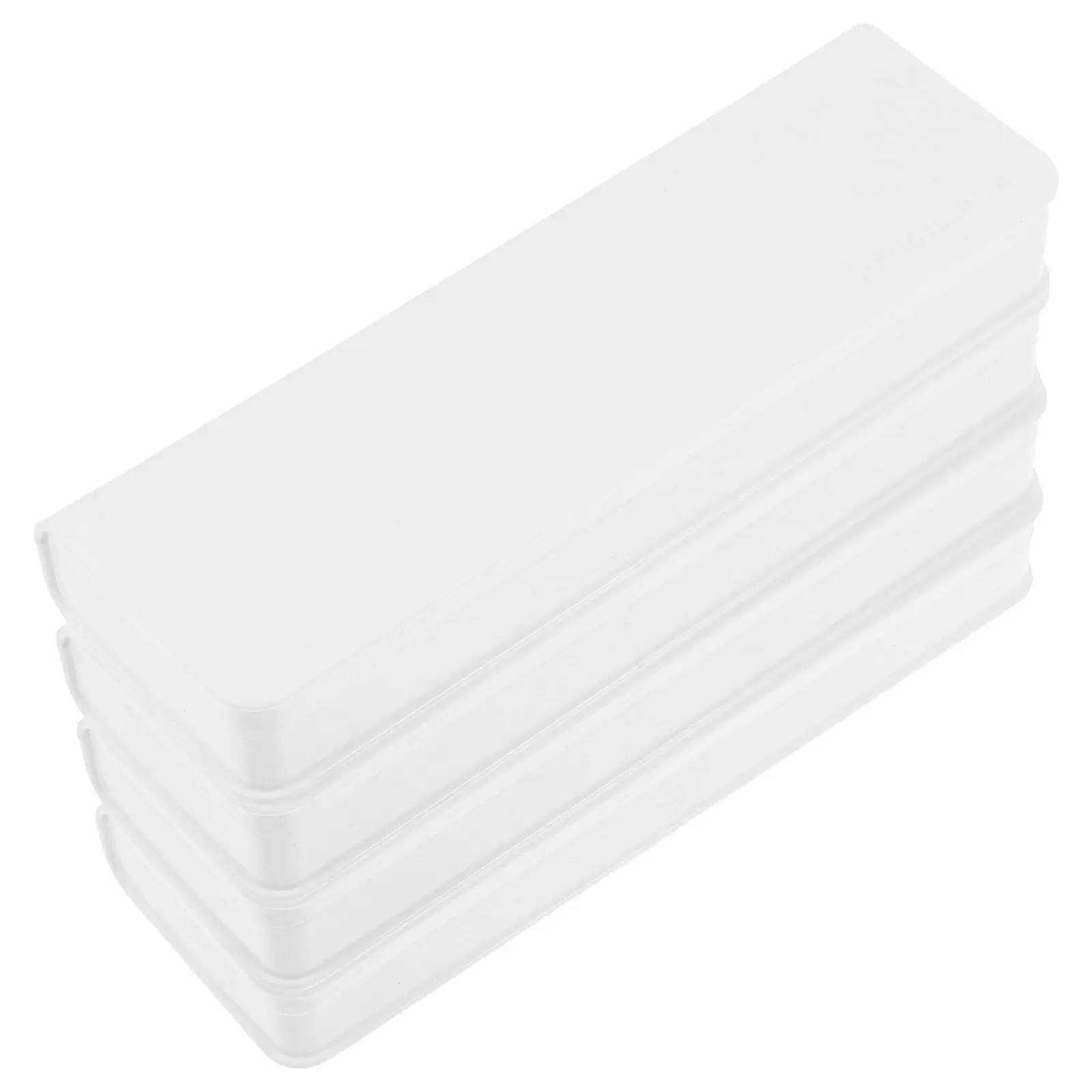 4Pcs Lightweight PP Plastic Pencil Box Pure White Minimalist Design Spacious Snap Lock Organizer for School Office Travel