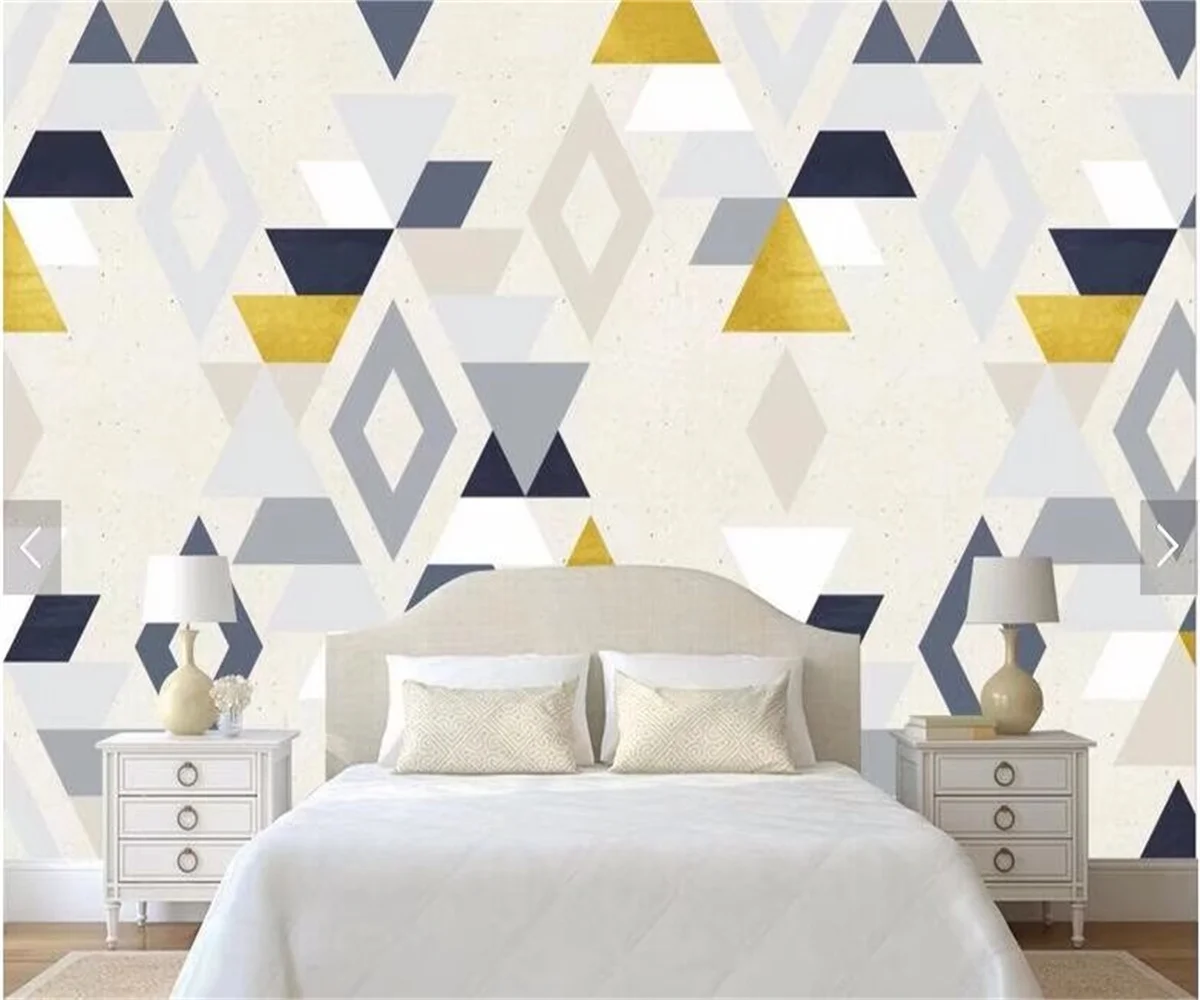 Custom size mural retro retro geometry mosaic background mural home decoration living room bedroom decorative painting wallpaper