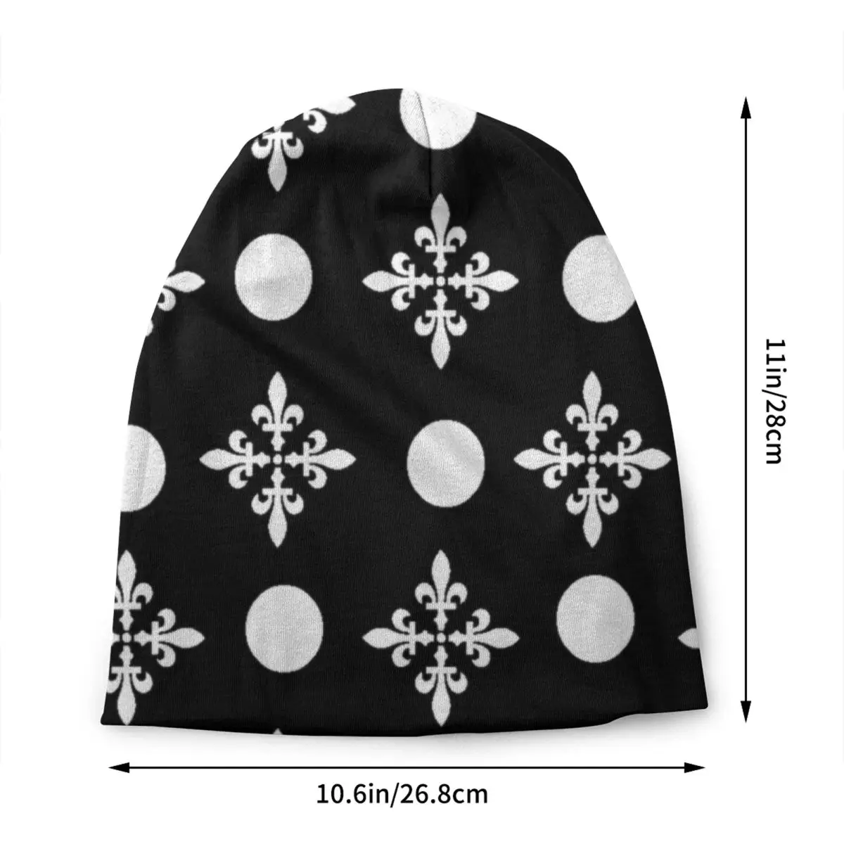 Fleur-De-Lys Lily Floral Pattern Beanie Cap Unisex Warm Bonnet Homme Knitting Hats Cool Polka Dots Skullies Beanies Caps For