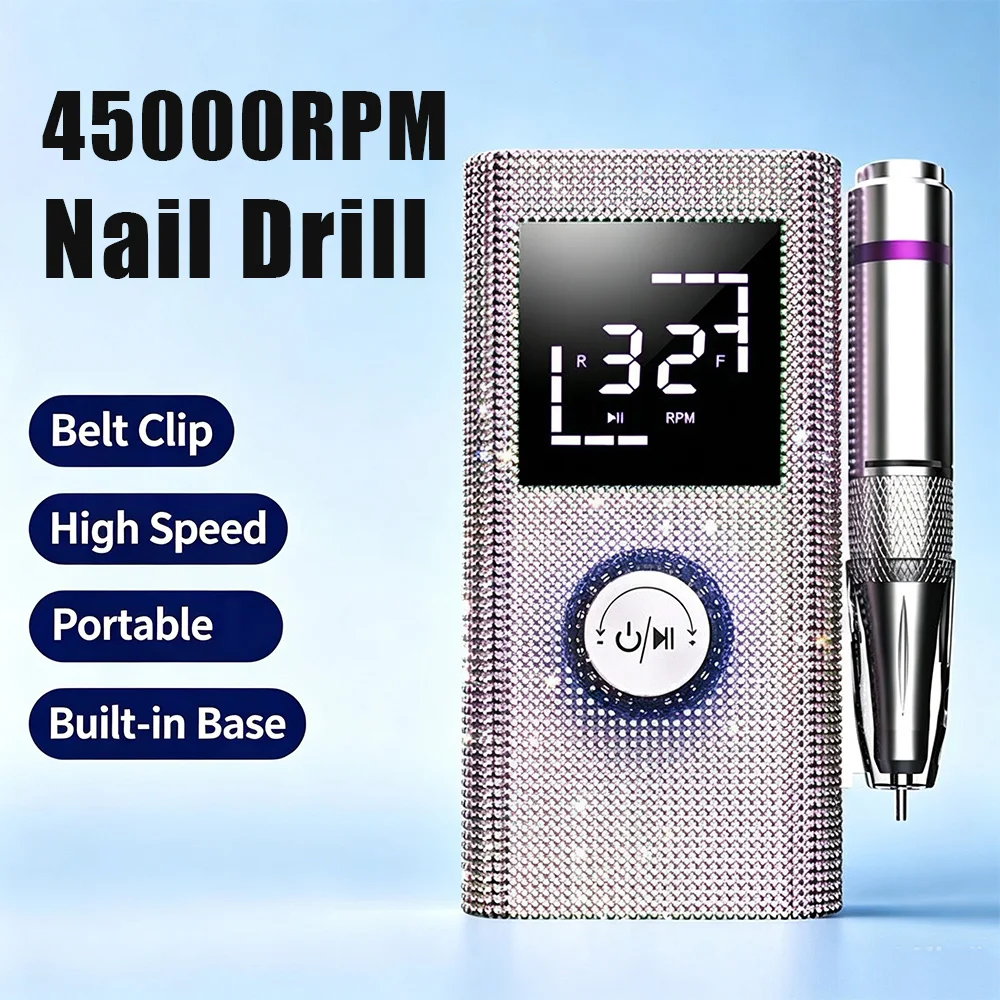 Professional Rechargeable Nail Drill Machine Diamond Portable Nail File with HD Display