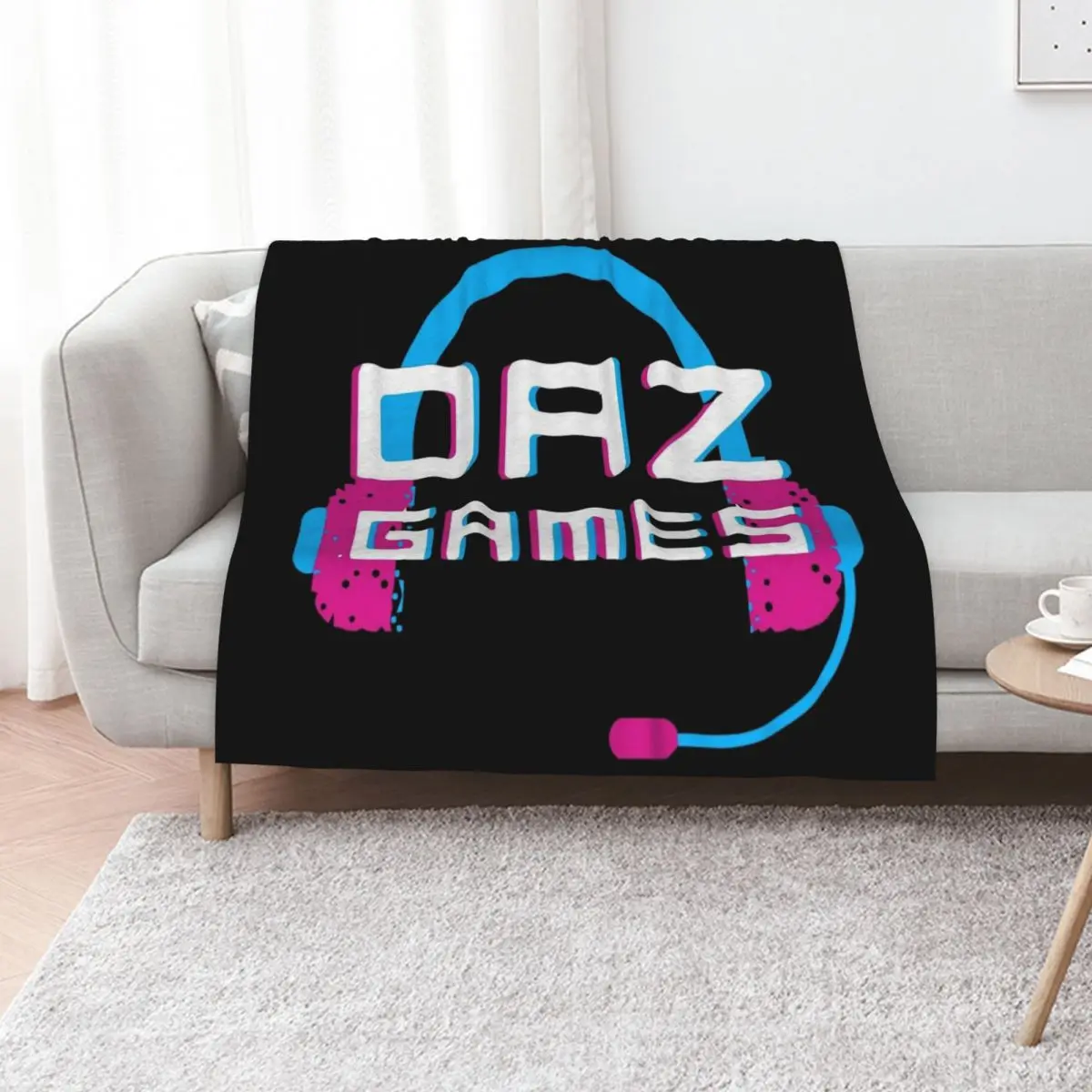 

Daz Games Headphone Throw Blanket For Sofa Thin Flannel Fabric Plaid on the sofa Large Blankets