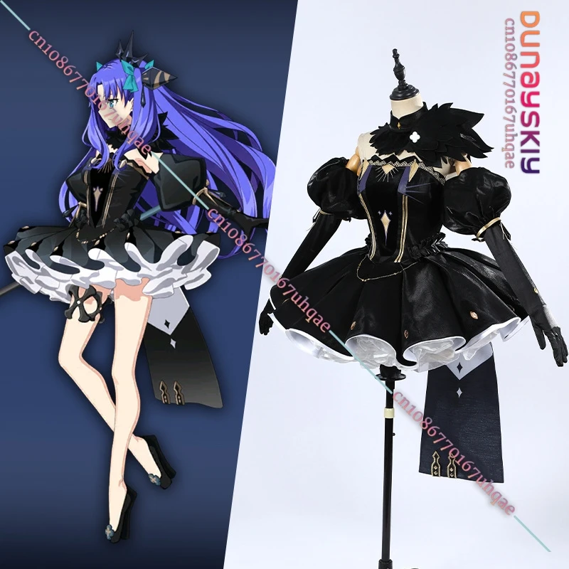 Space Ereshkigal Cosplay Costume Women Black Princess Dress Game Fate/Grand Order Roleplay Uniform FGO Stage2 Ereshkigal Cos Wig