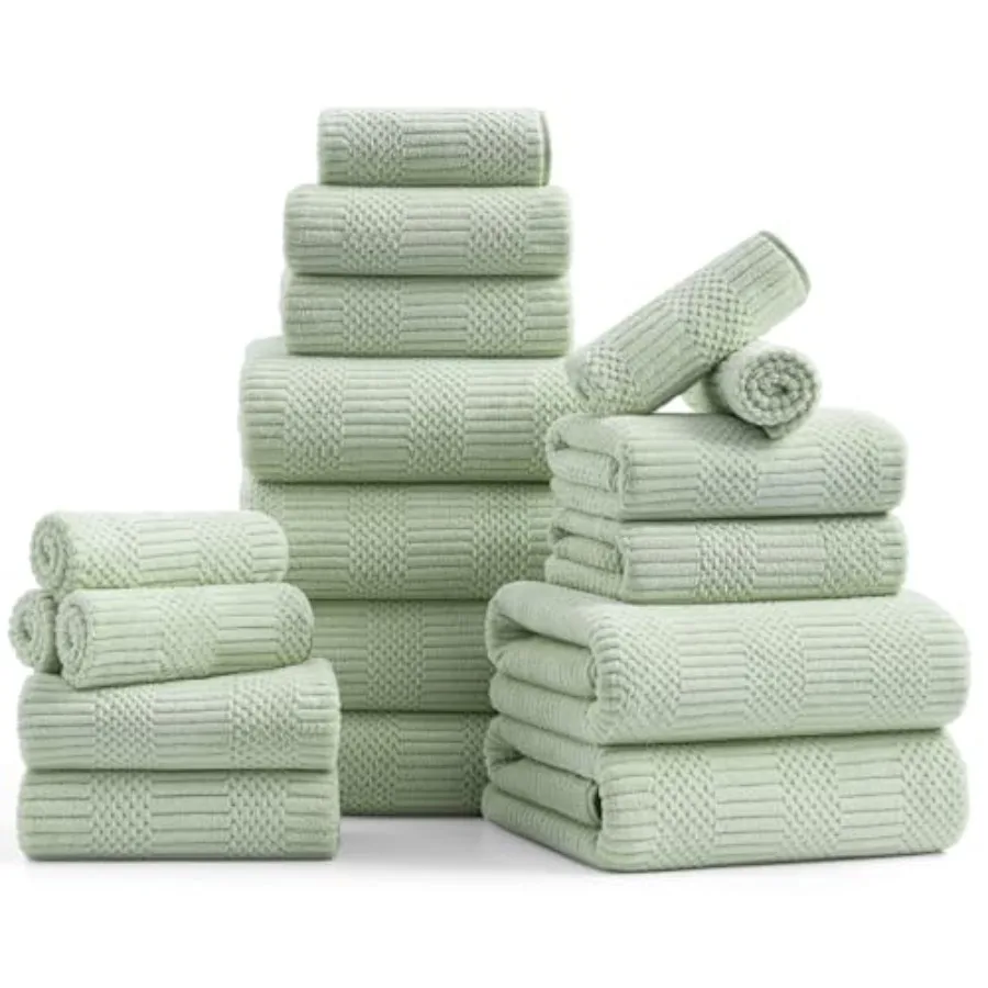 

Набор из 6 махровых полотенец для ванной, 6 полотенец для рук, 6 салфеток для умывания, мягкие полиэстеровые полотенца, впитывающие, быстросохнущие, для душа, пляжа, кресла