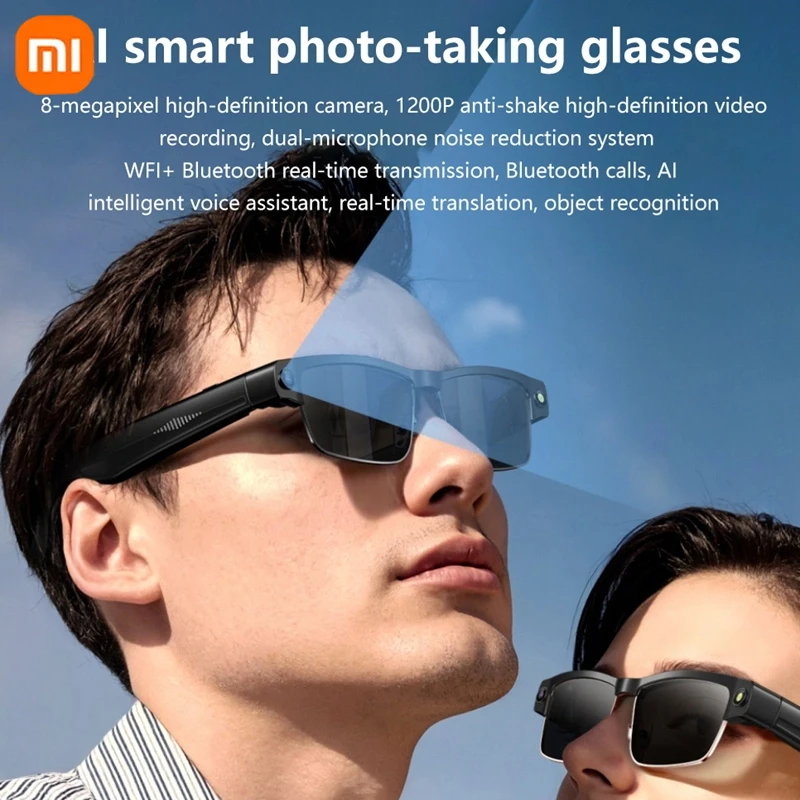 Xiaomi 2025 نظارات ذكية جديدة للرجال والنساء نظارات بلوتوث للتحكم في المكالمات الصوتية والموسيقى نظارات شمسية مستقطبة بالأشعة فوق البنفسجية