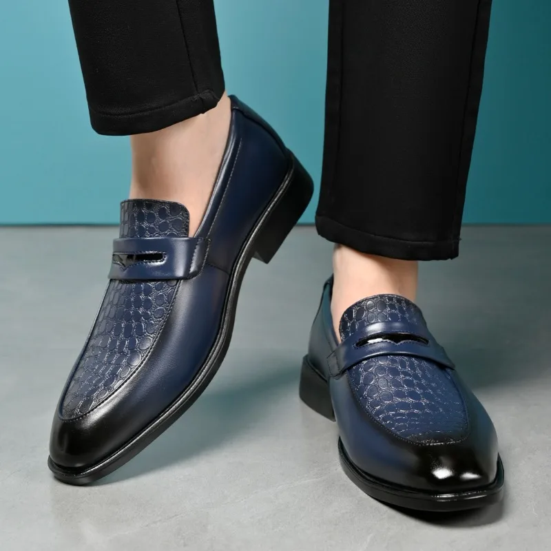 

Модные деловые мужские туфли-лоферы из натуральной кожи, комфортные, легкие, повседневные, для свадьбы и торжественных мероприятий