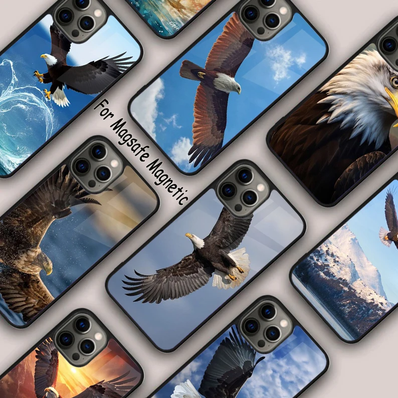 King Of Birds Eagle Magnetic Phone Case For APPLE iPhone 16 14 13 12 11 Pro Max 15 Plus Wireless Charge With MagSafe Cover