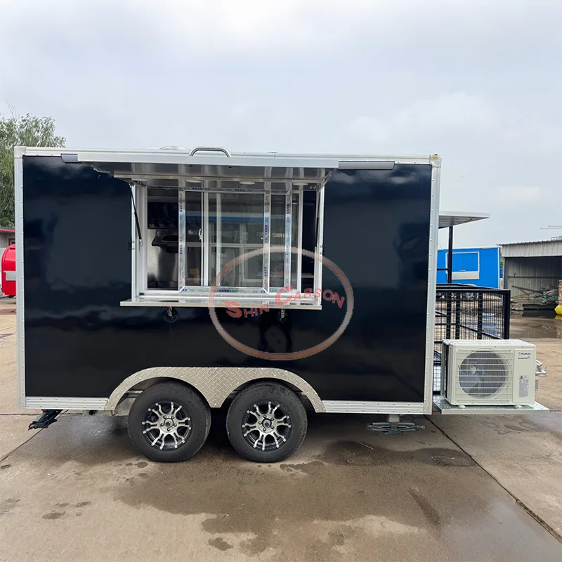Fully Equipped Foodtruck Fast Food Cart Mobile Square Catering Concession Food Trailers With Full Kitchen