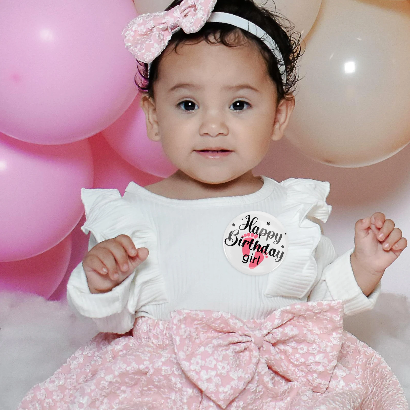 

Pink 's Breast Birthday For Party Badge Women Brooch Tinplate Lapel