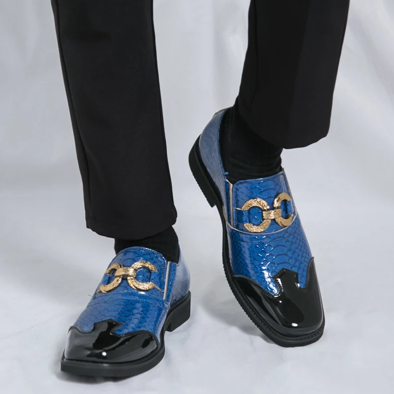 

Мужские лоферы, модная ретро-модная повседневная деловая обувь с квадратным носком и цветными блоками