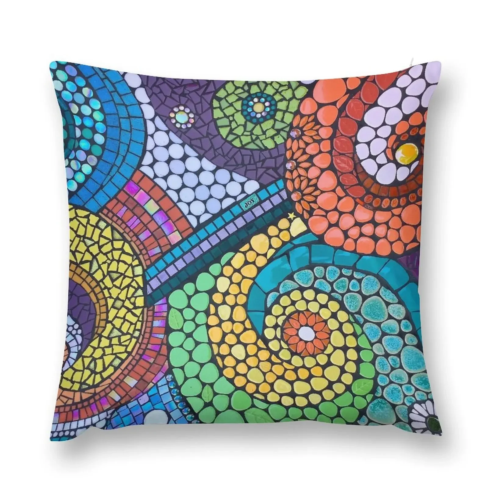 Swoops of Joy Mosaic Throw Pillow Christmas Pillows luxury sofa pillows Sofa Cushion Cover Anime pillow