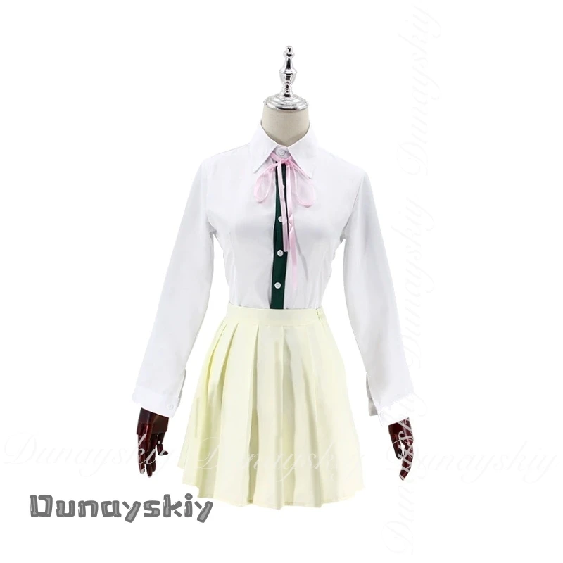 {BankaiMode}Danganronpa II: Trigger Happy Havoc Anime Nanami ChiaKi Cosplay مع شعر مستعار قصير مع سترة خضراء تنورة كوس زي