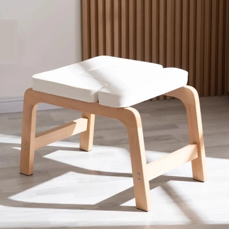 Yoga inverted stool assistance, home beech solid wood fitness chair