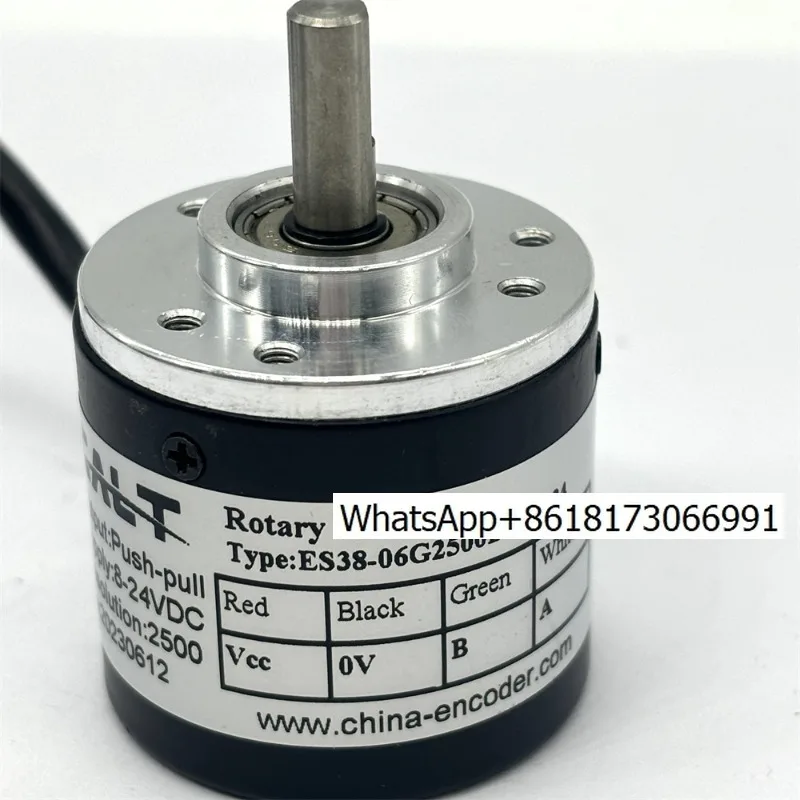 ES38 38mm incremental rotary encoder with 6mm shaft 5V/5-26V/8-24V 100ppr 500ppr 1000ppr output NPN/push-pull signal