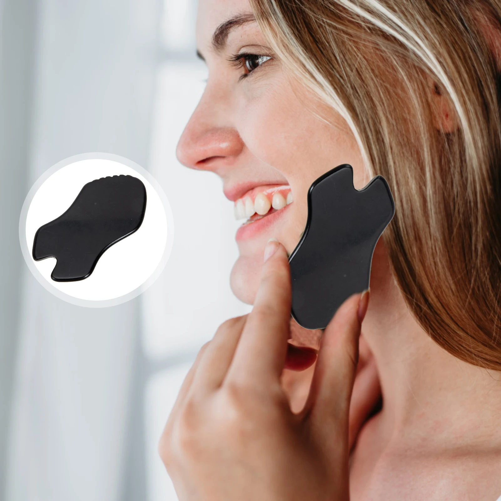 

Black Bian Stone Gua Sha Board Facial Massage Tool Beauty Skin Care Therapy Anti-Aging Face Neck Massager Body Scraping Plate