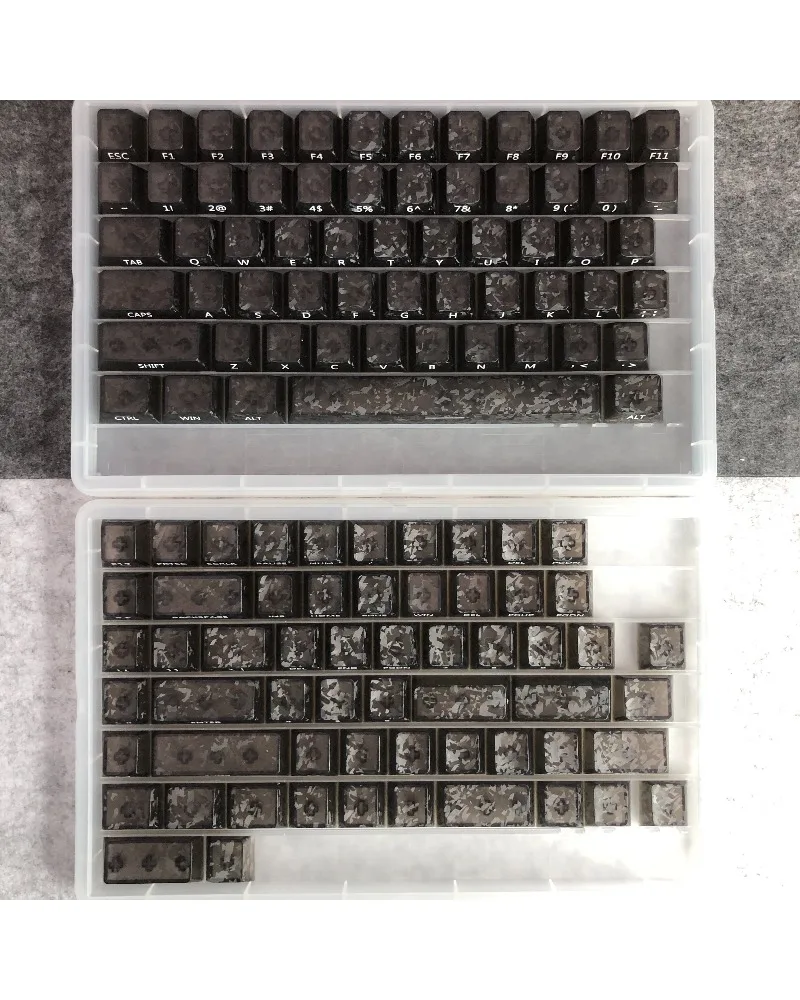 Keycap Original PC Transparent Carbon Pattern Side Engraving Process Mechanical Adaptation Wooting