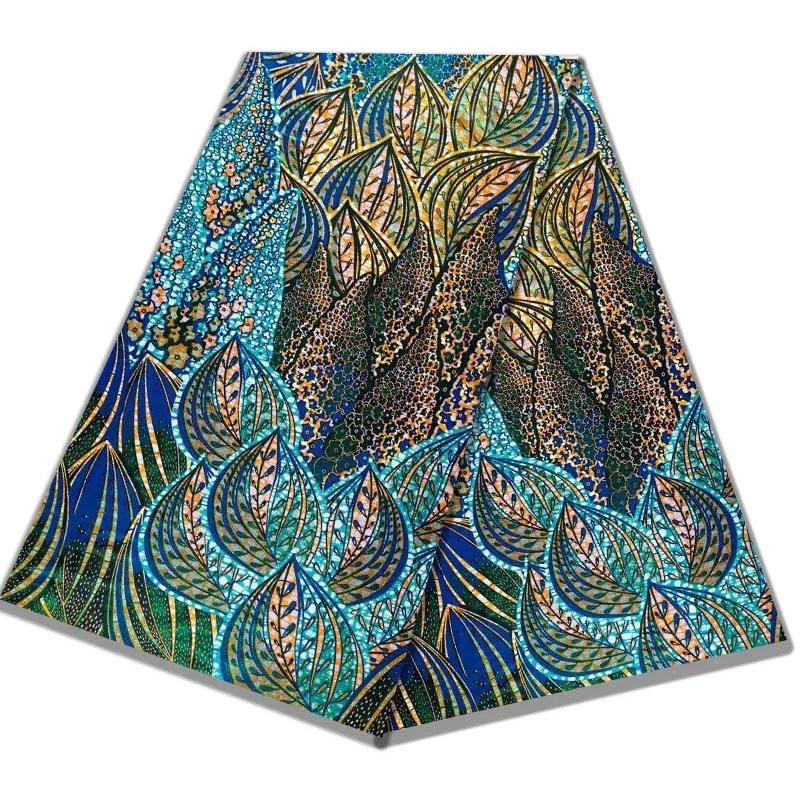 Nuevo 2025 Grand Super 100% algodón tela africana de cera dorada estampado de cera tela Ankara 6 yardas costura vestido de fiesta para mujer