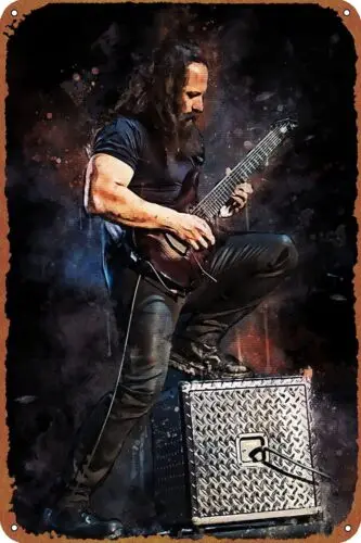 Music World John Petrucci Metal Tin Sign Poster Vintage Art Wall Decor