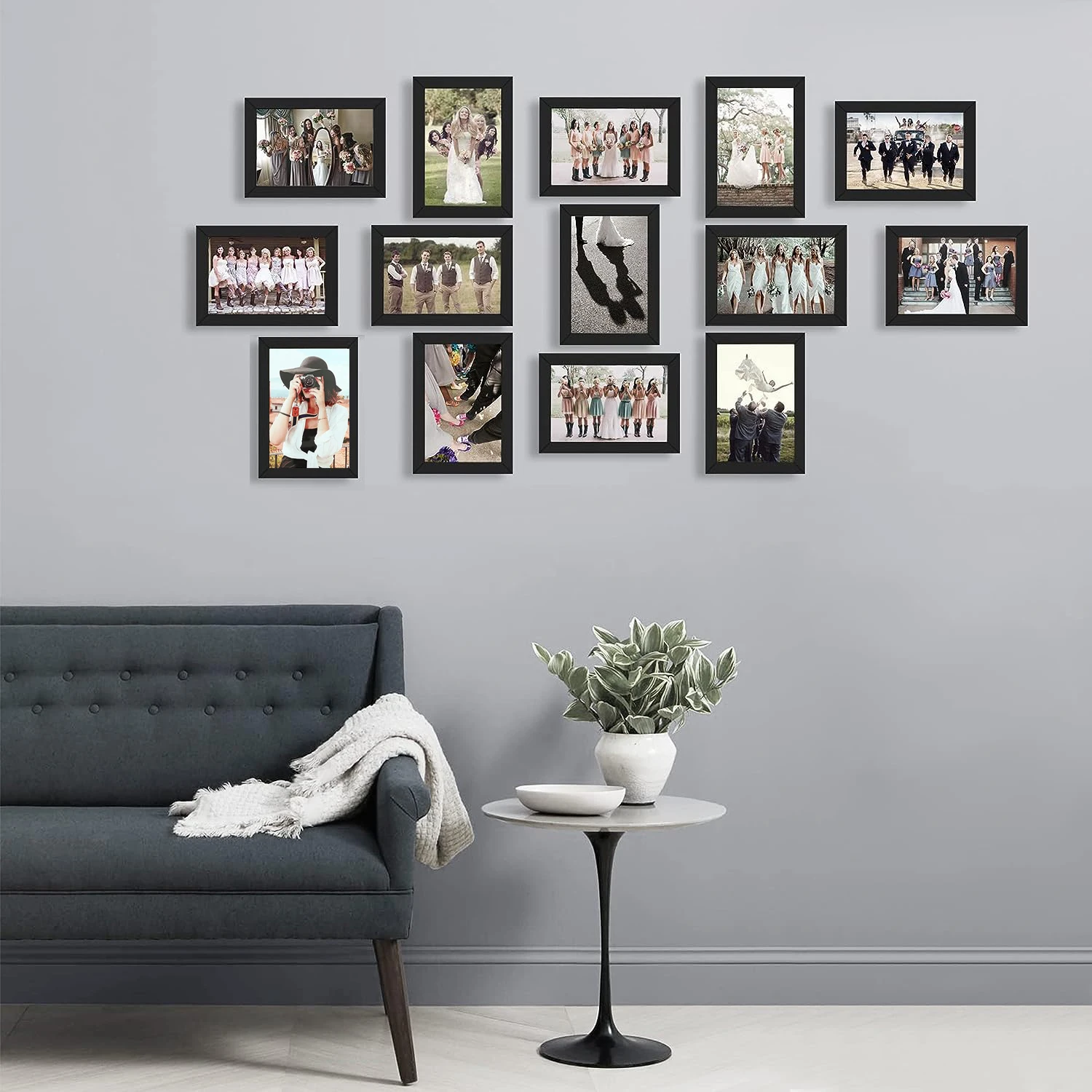 14pcs 4x6 Inch Picture Frames, Wooden Photo Frames without Mat,Tabletop or Wall Display for Prints