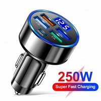 250W Car Charger Fast Charging Type C PD QC3.0 USB Phone Adapter in Car For iPhone 13 Pro Xiaomi Huawei Samsung Quick Charger