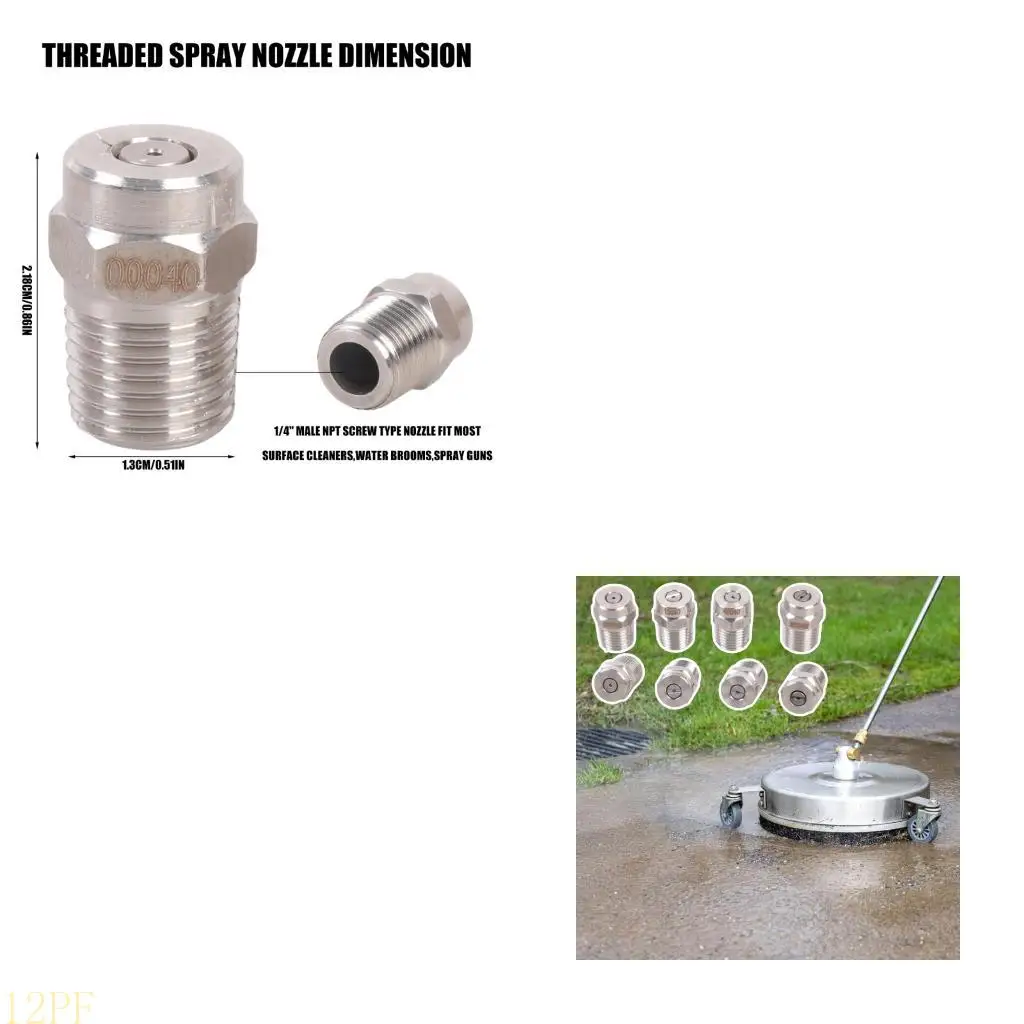 12PF Easy Installation Universal Threaded Fittings 2F 1/4 Sprayed Nozzles Suitable For Various Sanitation Devices Sweeper Use