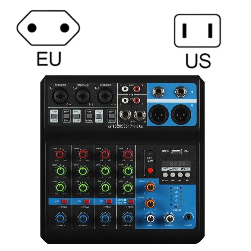 48V Power MP3 Computer Input Mixer 5 Channel USB Output Input No Needed Sound Cards Desk System Dropship