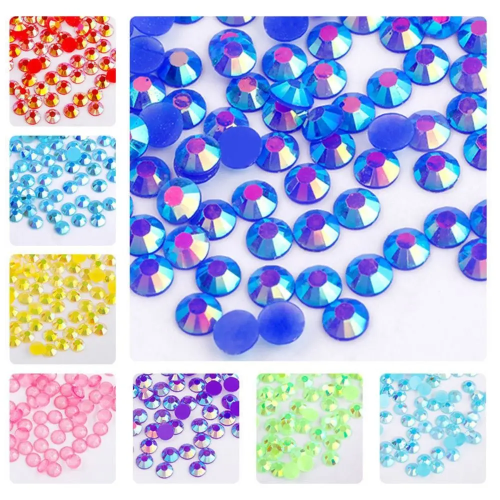 42 Girds 3D Fingernail Rhinestones Multicolor AB Crystal Glitter Nail Jewelry Flatback Craft DIY Nail Art Decorations