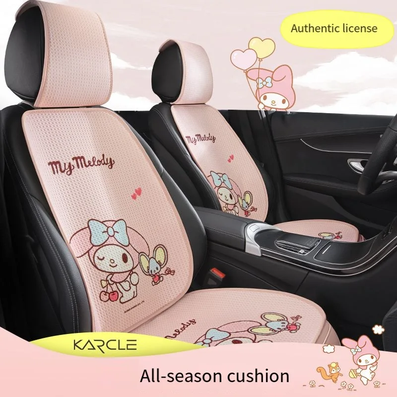 Cinnamoroll Kuromi Cute Printed Car Seat Cushion Backrest Sanrio Cartoon Car Interior Accessories Wear Resistant Anti Slip Pad