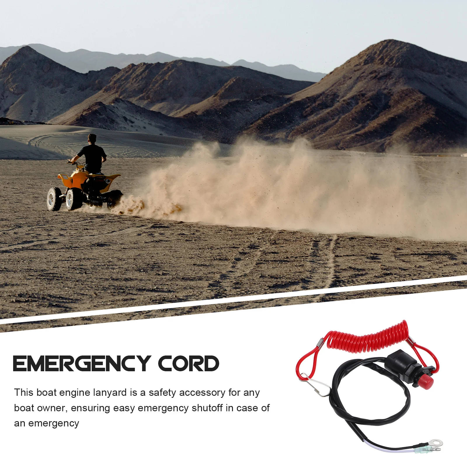 سلك أمان بحري لمحرك القارب، قطع الطوارئ، حرفية قوية، تصميم مقاوم للماء يناسب جميع القوارب والقوارب Atvs