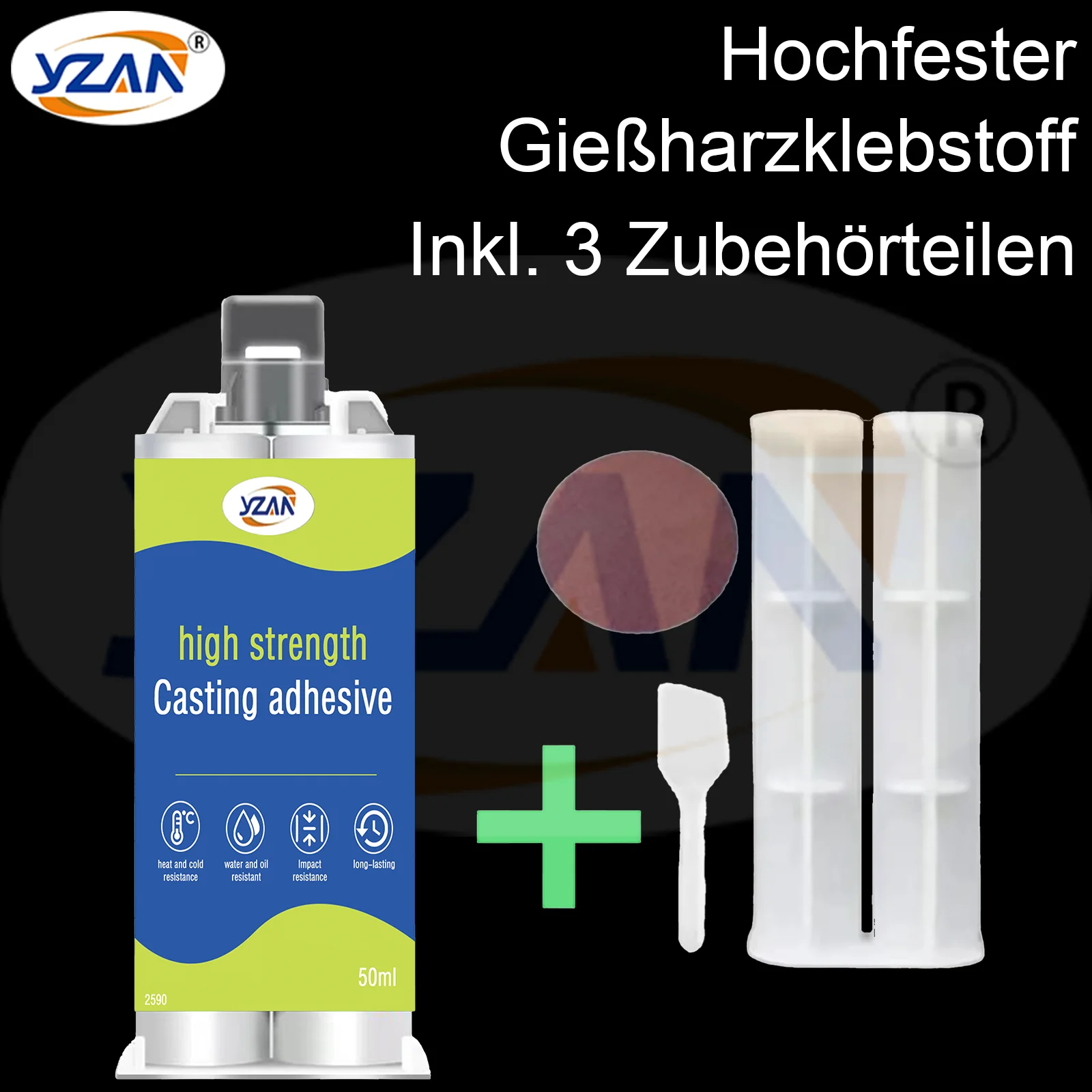 50ml AB Type Casting Repair Glue High Temperature Glue for Metal Welding Strength Repair Resistant Magic AB a Plastic Wood B Adhesive Purpose Bi Component Includes mixing tools.