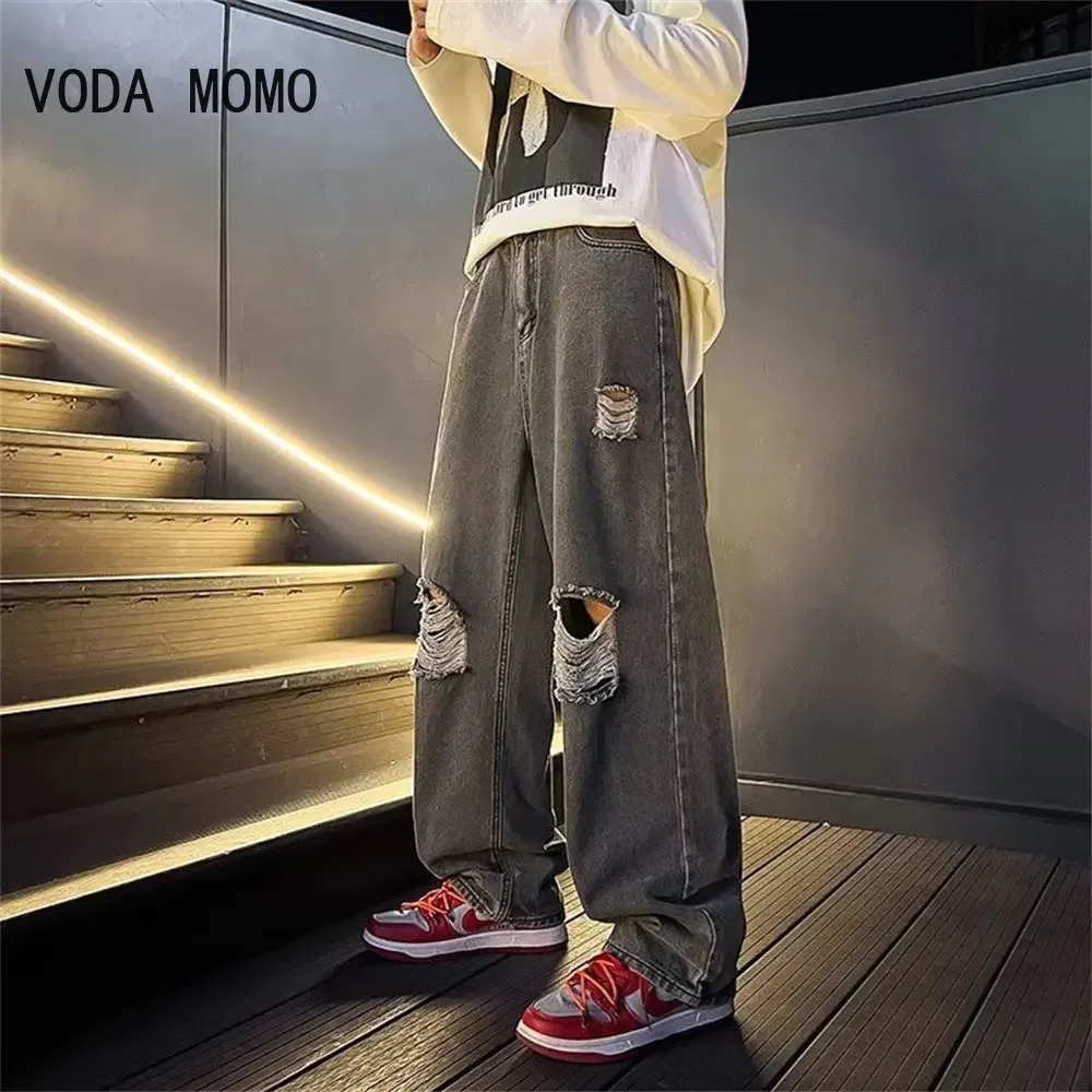 

Уличная одежда, рваные джинсы, женские мешковатые джинсы, джинсы для мужчин, мужские повседневные широкие брюки, мужские джинсы, мужские брюки, мужские брюки