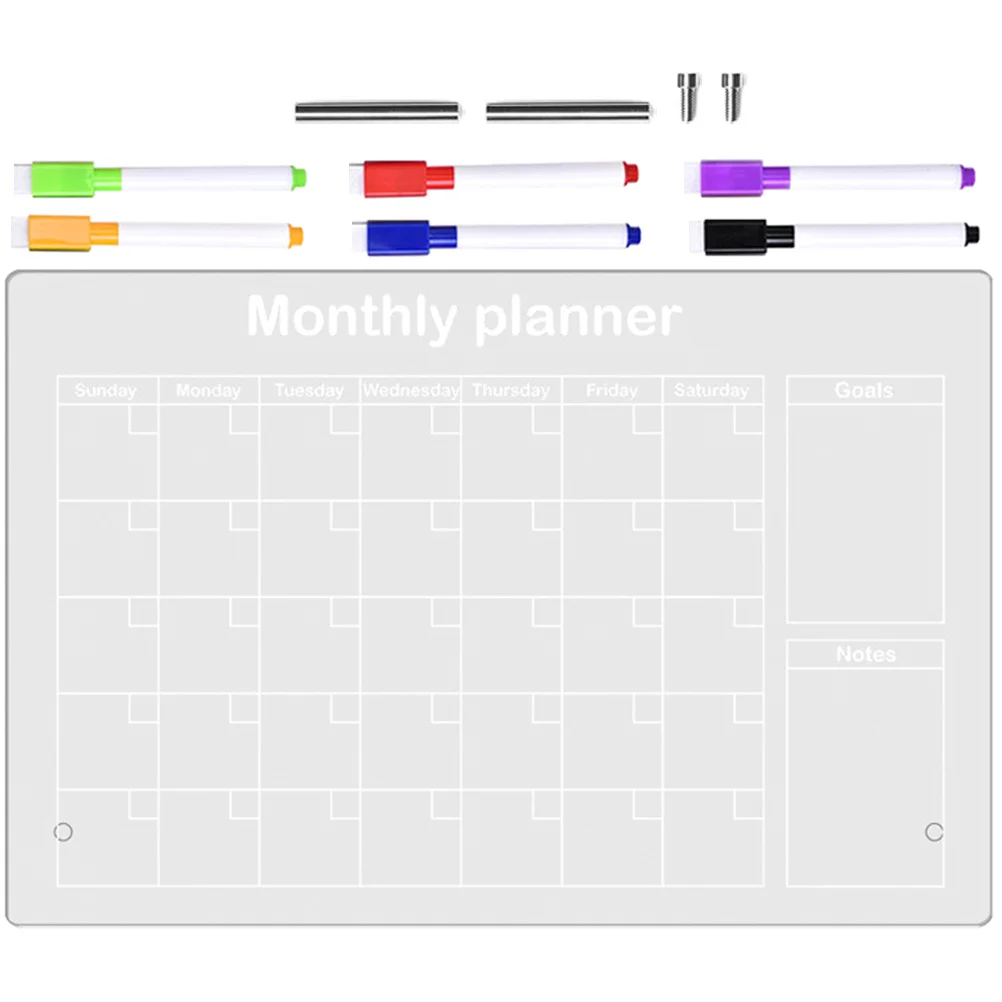 1 مجموعة مذكرة أكريليك شفافة رسالة ملاحظة الكتابة للمنزل مكتب المدرسة متعددة الوظائف سطح المكتب الجدول المجلس مع القلم واضح