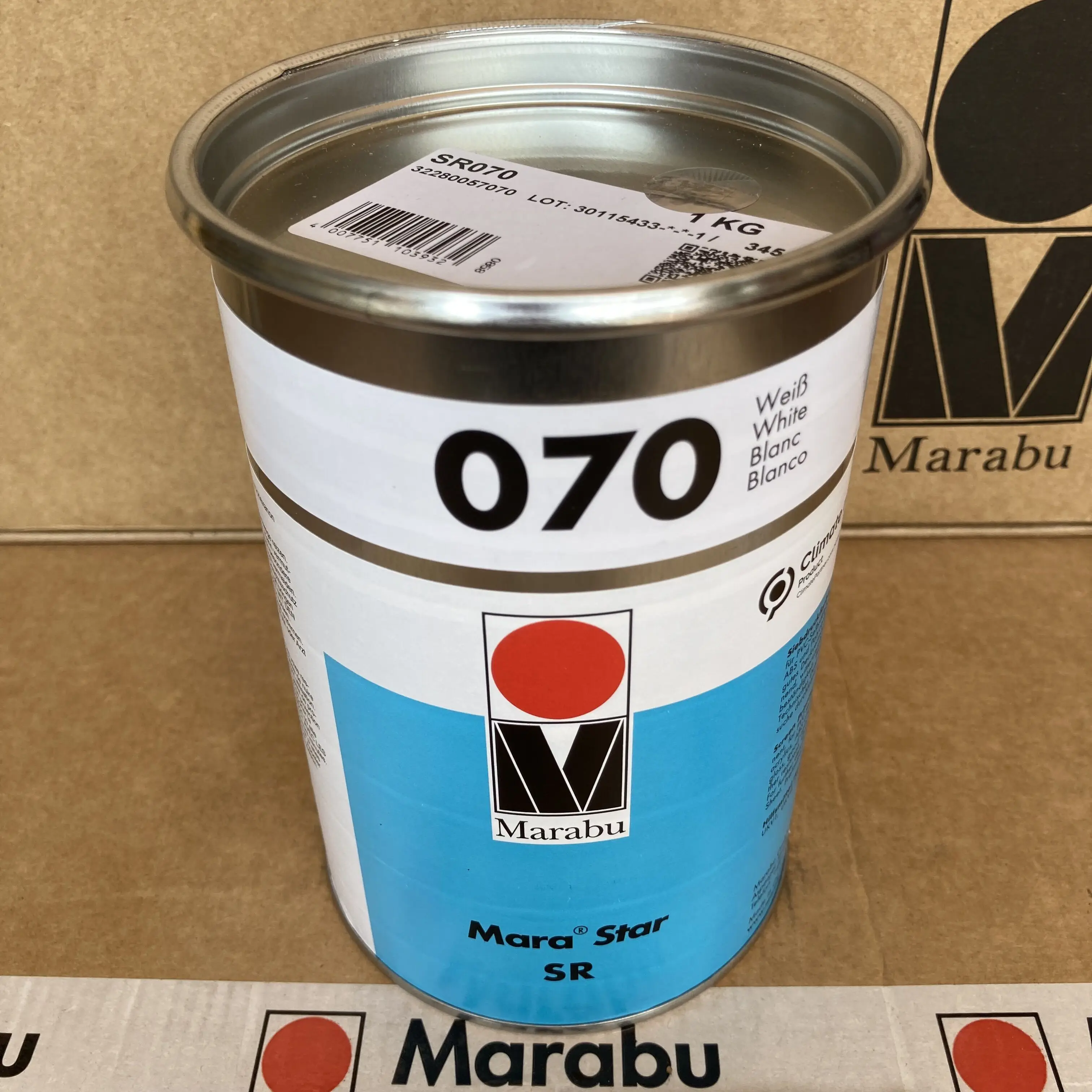 Marabu SR070 White Alcohol-Resistant Ink for High-End Plastic Screen & Pad Printing