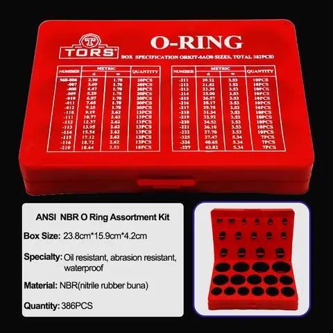 O Ring Set Gasket Assortment Universal NBR O Ring Gasket Assortment Kit for Plumbing Automotive Faucet Repair Nitrile Rubber Sealing Washers Set