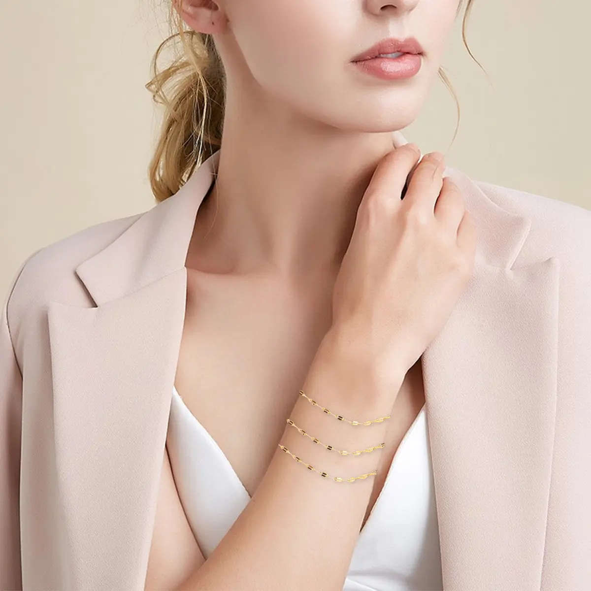 

Медный браслет-цепочка: модный полуфабрикат для женщин, аксессуар для украшения запястья в элегантном стиле, идеально подходит для дня рождения или вечеринки