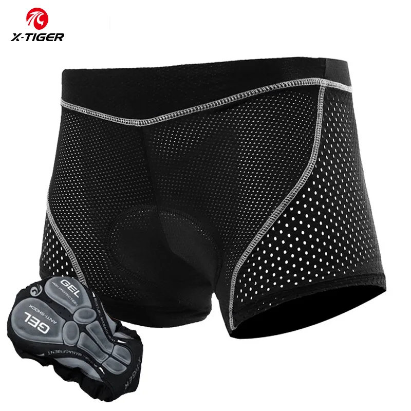 X-TIGER 5D 남성용 젤 패딩 통기성 메쉬 사이클링 속옷 충격 방지 산악 자전거 반바지