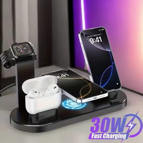 Wireless Charging Station for Multiple Devices, Suitable for iPhone16/15/14/13/12/11 Series，samsung Ultra/S24/S23/S22/S21 Series