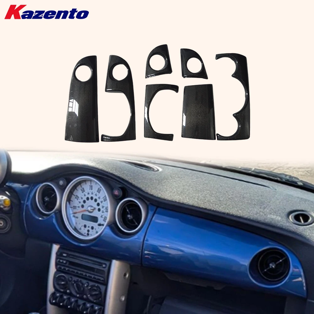 For Mini Cooper R50 R52 R53 2001-2006 OE Carbon 7pcs Interior Trim Panel Cover Kit