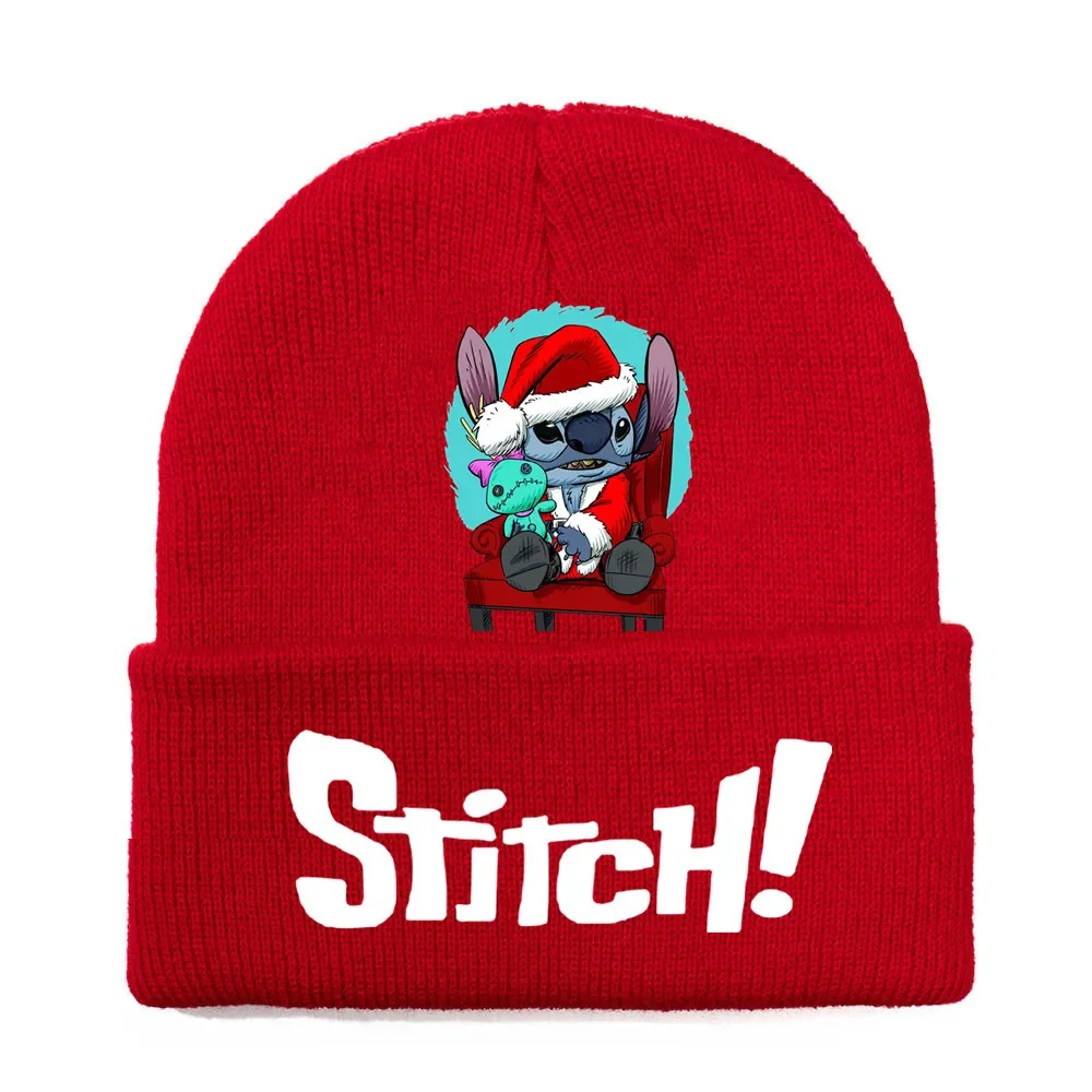 2024 Kerst Stitch Gebreide Muts Herfst Winter Kawaii Nieuwe Rood Groen Mannen Vrouwen Mutsen Mode Warme Anime Accessoires Vakantie Geschenken