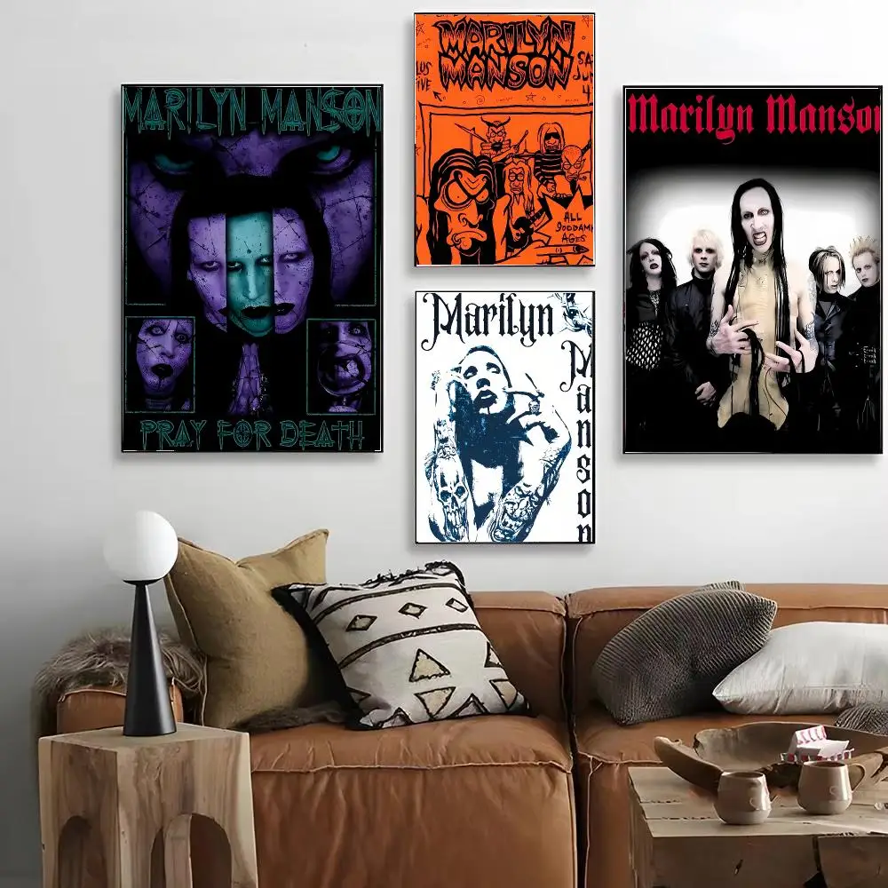 Siunger M-Marilyn Manson Poster HD Art Decorative Wall Art Waterproof Home Décor for Living Room Bedroom Café Stylish Gift