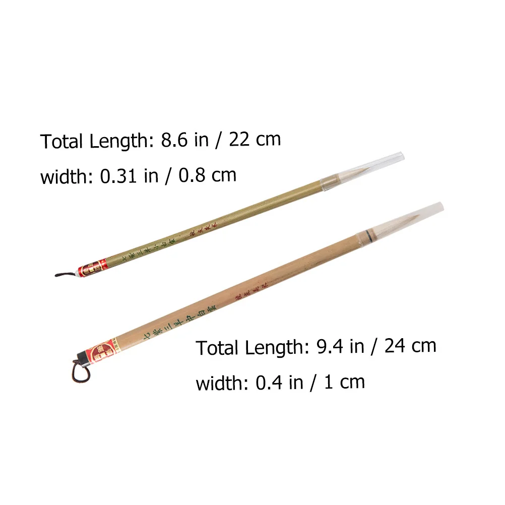2Pcs Bamboo Art Brushes for Pottery Painting Tools Multi-Function Watercolor Brush Set Ergonomic Design Home Delineating
