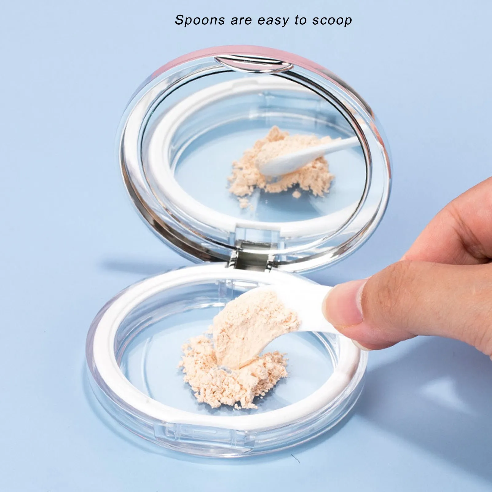 Loose Powder Case 3g Empty Refillable Loose Powder Box Portable Makeup Setting Powder Blush Case Container with Powder Puff