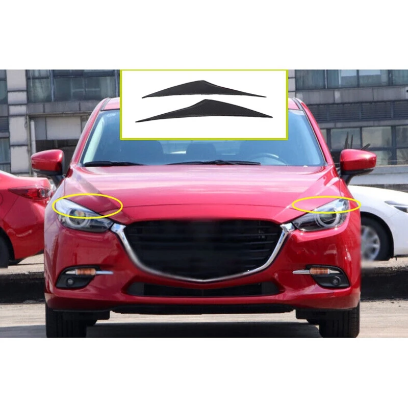 

Car Front Bumper Headlight Eyelid Eyebrow Lamp Trim For Mazda Axela 3 Mazda 3 M3 2014-2016