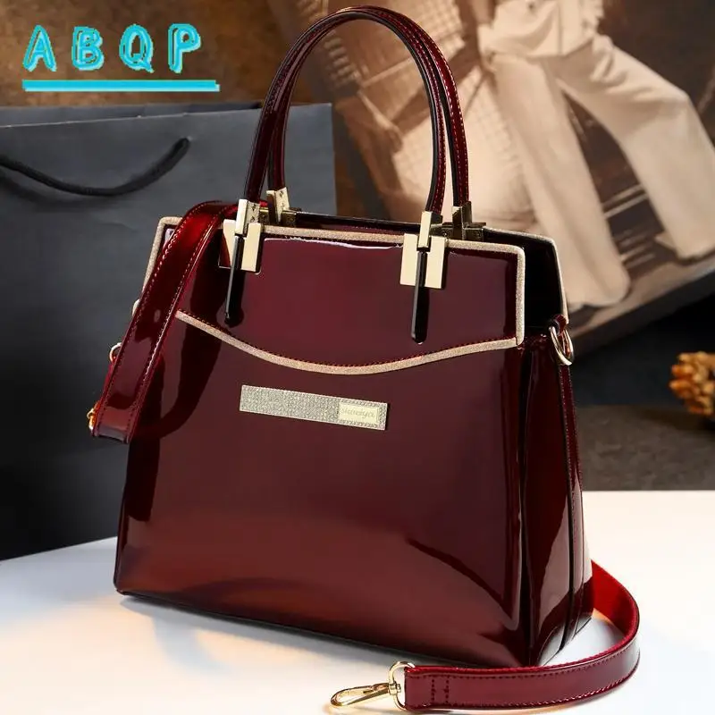 New Bright Leather Women's Shoulder Bag Genuine Leather Fashion Women's Shoulder Crossbody Bag Large Capacity Casual Women's Bag