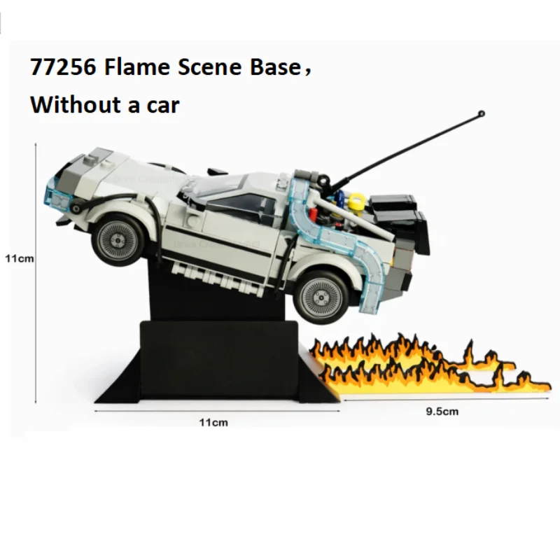 Applicable 77256 Time Machine Back To The Future Car Building Block Fire Scene Base For Display And Set-up Support Structure