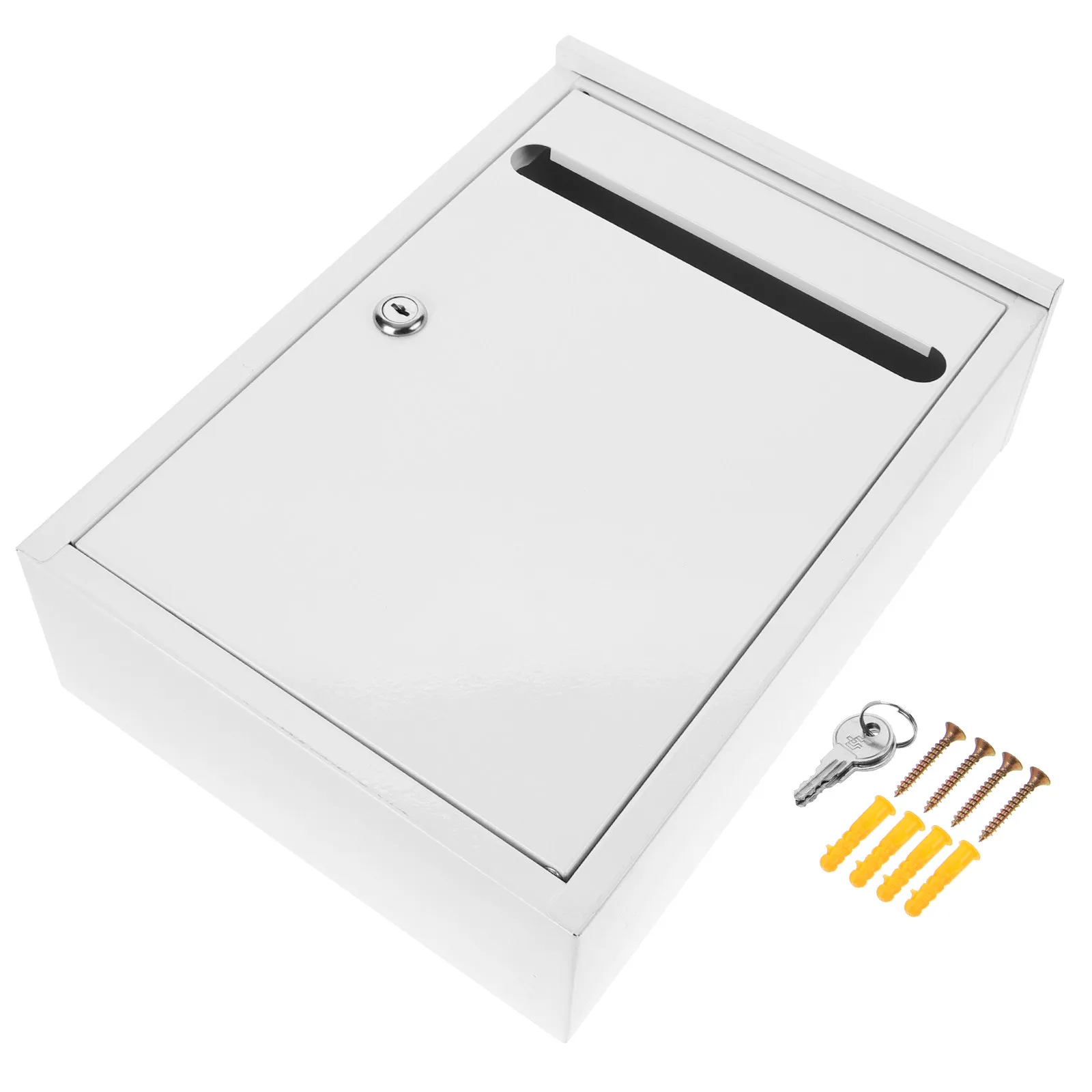 Wall Mount Letter Box Lockable Suggestion Complaint Box for Voting Donation Public Reports Collection