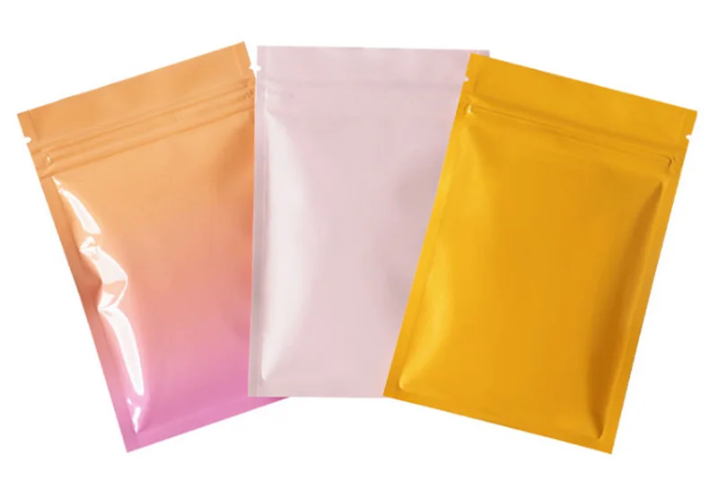 Wiederverschließbare Aluminiumfolie, flach, glänzend, matt, Hermetik-Verpackungsbeutel, Süßigkeiten, Schmuck, Kaffee, Heißsiegelbeutel mit Reißverschluss – Detail 10